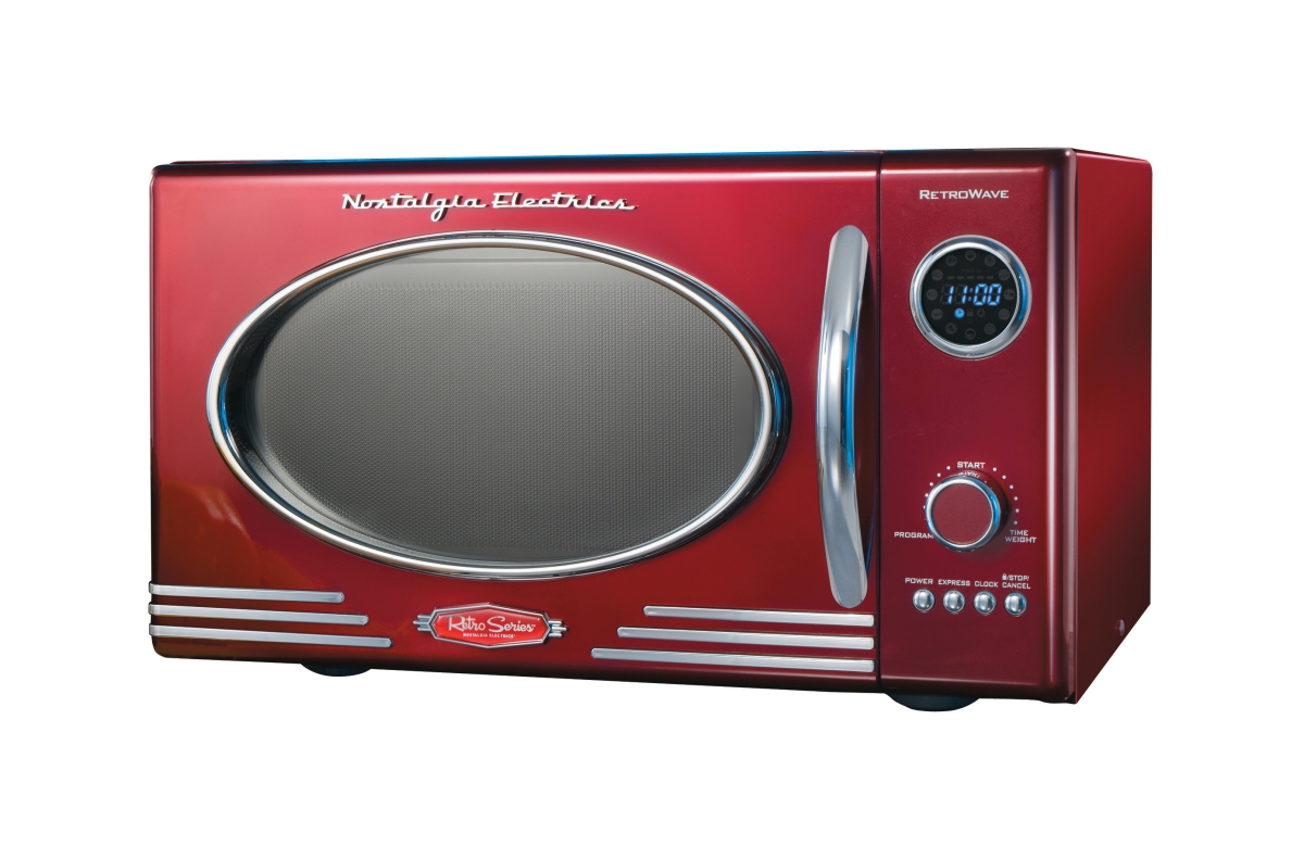 Picture of Nostalgia RMO4RR 0.9 cu ft. 800 watt Retro Countertop Microwave Oven&#44; Retro Red