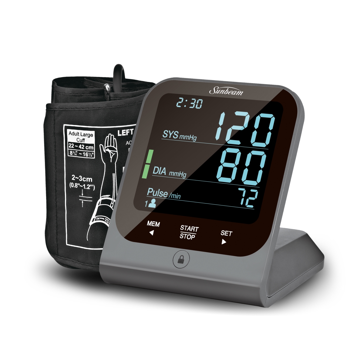 Picture of Sunbeam 16985 Upper Arm Blood Pressure Monitor with Batteries