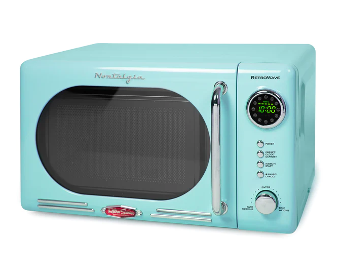 Picture of Nostalgia NRMO7AQ6A Retro 0.7 Cubic Foot 700W Countertop Microwave Oven&#44; Aqua