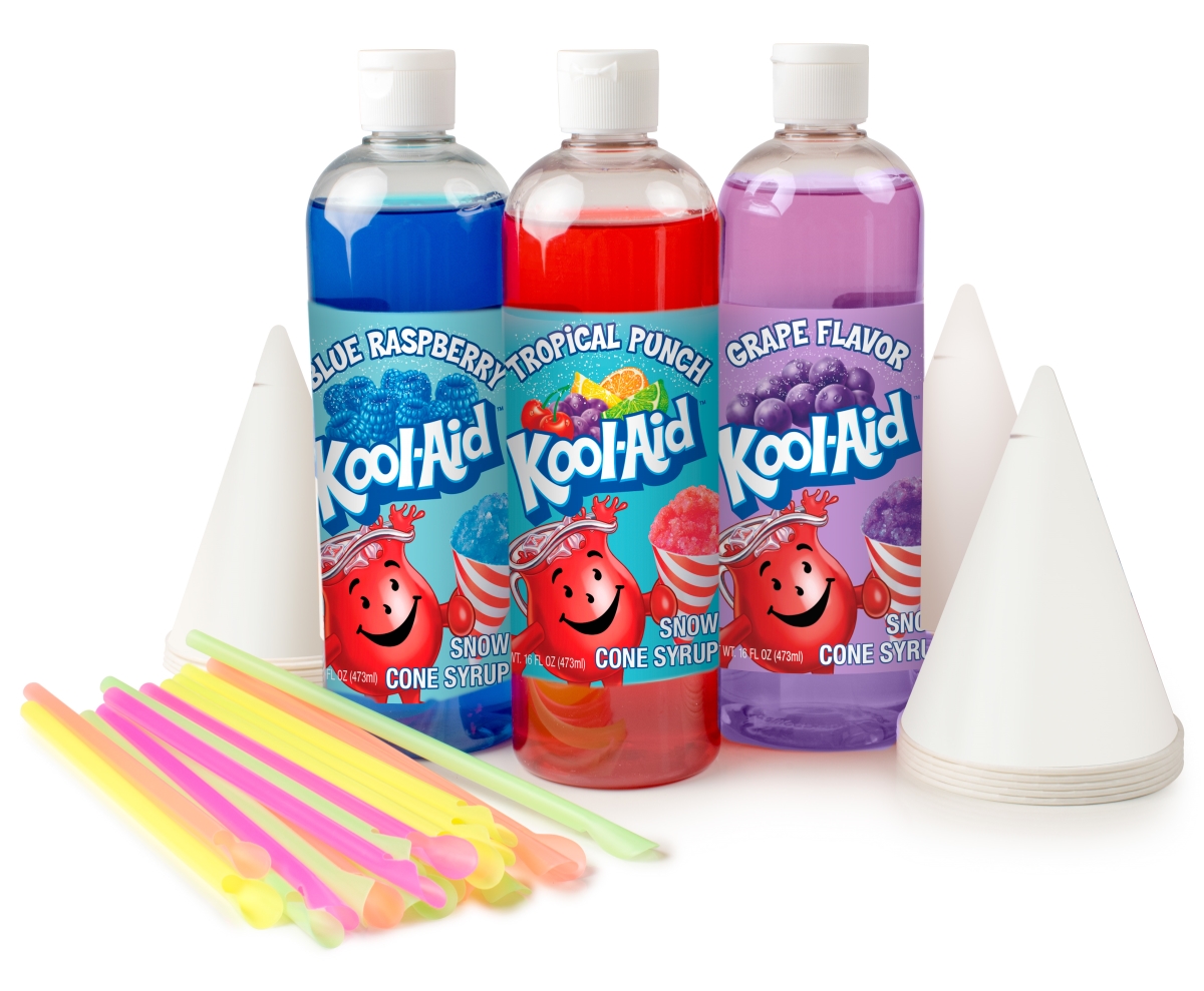 Picture of Kool-Aid KASCK3 16 oz Snow Cone Syrup Party Kit with 3 Flavors