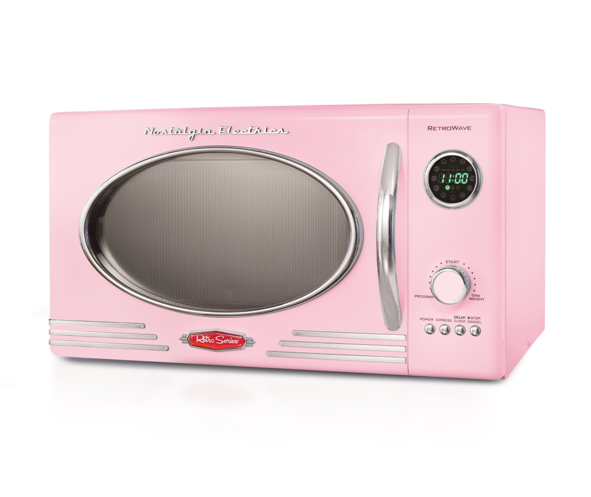 Picture of Nostalgia NRMO9PK 0.9 cu ft. Retro Microwave&#44; Pink
