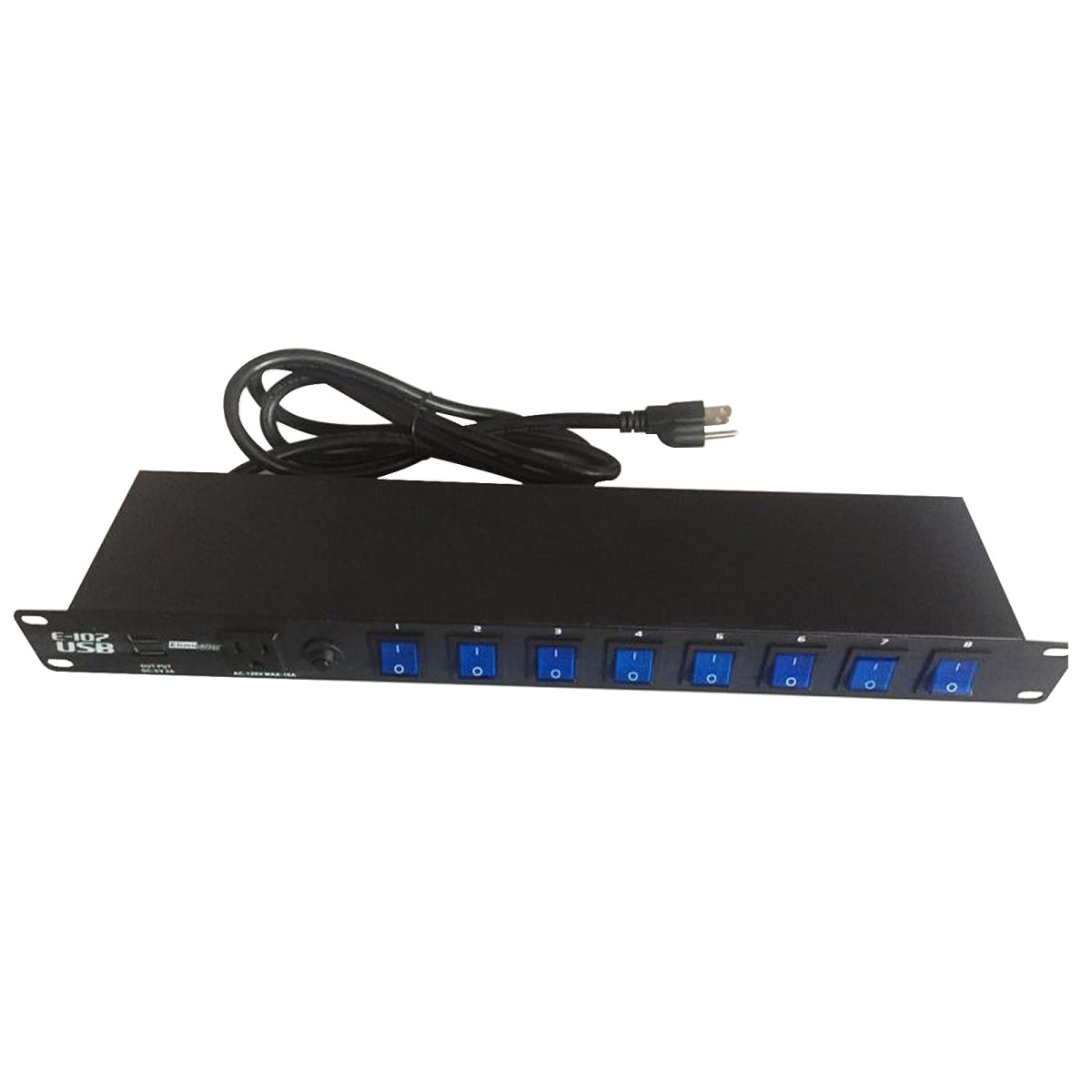 Picture of Eliminator Lighting E107 USB 1 AC plug on the front panel