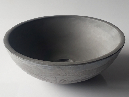 EB-N003DG 14 in. Small Concrete Round Vessel Sink - Dark Gray