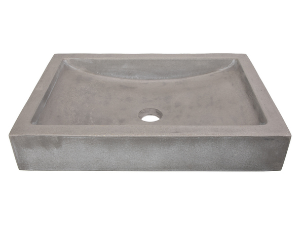 EB-N008DG 22 in. Shallow Wave Concrete Rectangular Vessel Sink, Dark Gray -  Chesterfield Leather, CH2960876