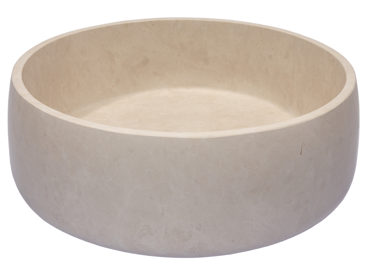 EB-S057NB-H 5.75 x 16 in. Rounded Vessel Sink, Beige Marble