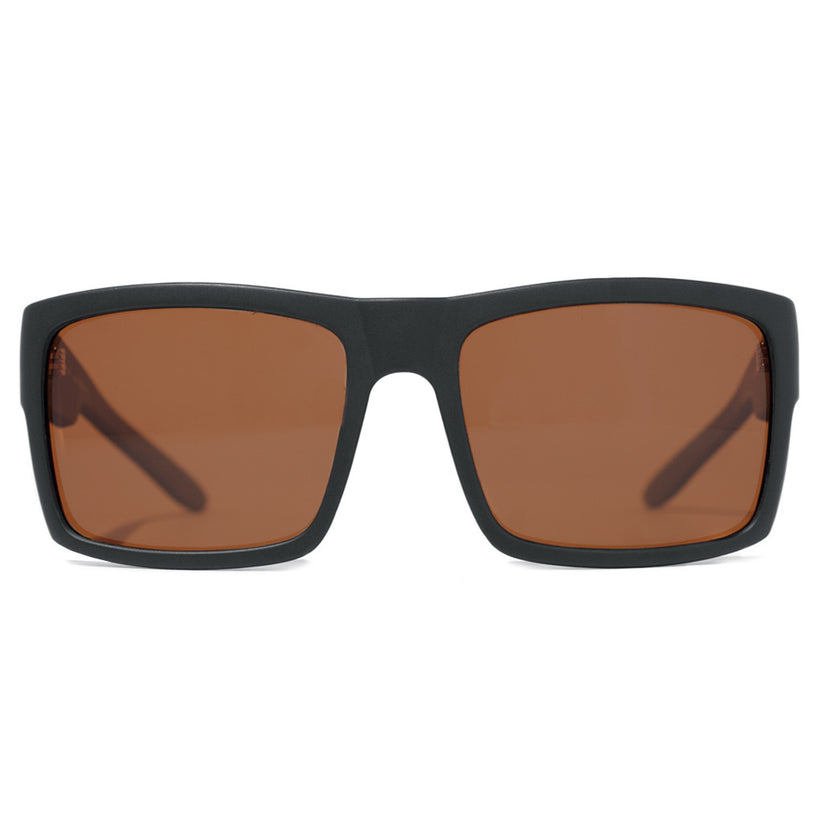 Restoration Matte Black Frame Sunglasses with Bronze Polarized Lenses