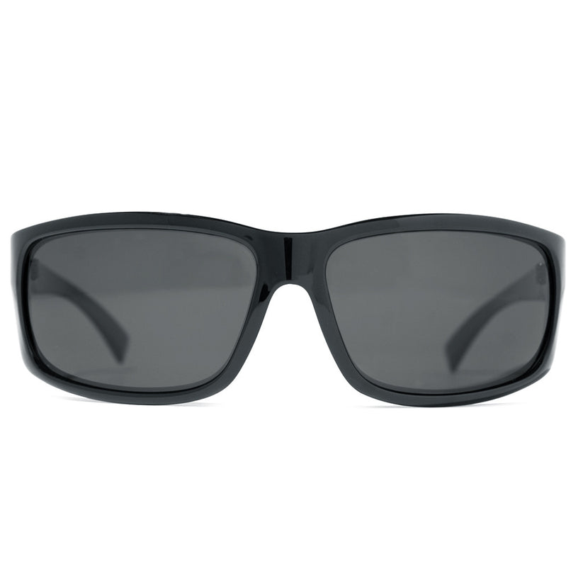 Sea Level Gloss Black Frames Sunglasses with Smoke Polarized Lenses