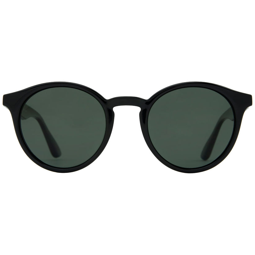 Tiny Island Gloss Black Sunglasses with Smoked Polarized Lens