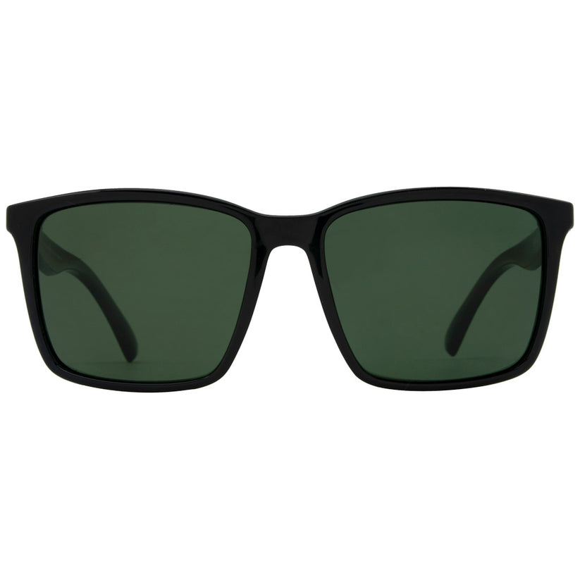 Ramble On Gloss Black Sunglasses with Vintage Grey Polarized Lens