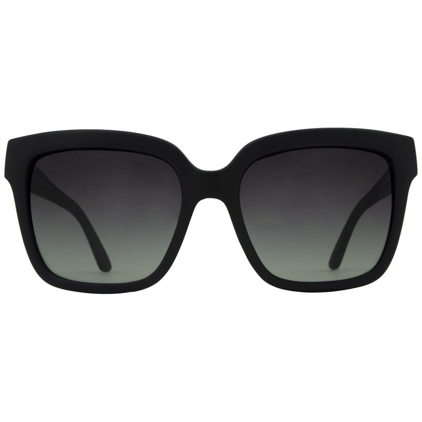 Shady Beach Matte Black Sunglasses with Grey Gradient Lenses