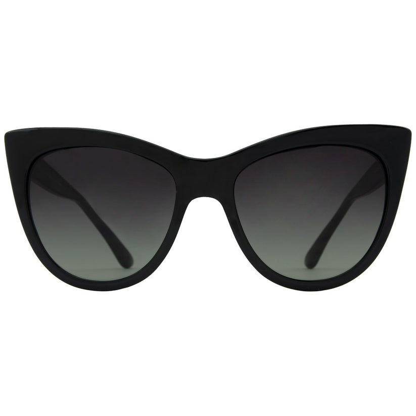 Saguaro Gloss Black Sunglasses with Grey Gradient Lenses