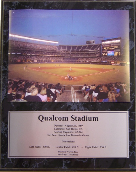 29639 12 x 15 in. San Diego Padres Qualcom Stadium Stat Plaque
