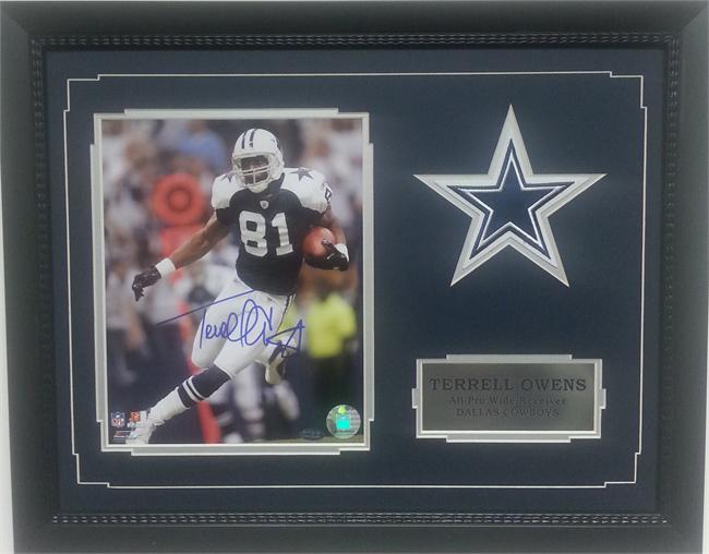 Terrell Owens Dallas Cowboys Autographed Frame 11 x 14 in.