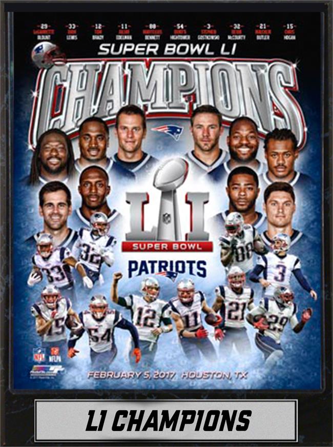 Picture of Encore Select 297-67 9 x 12 in. Plaque - Super Bowl 51 Champions&#44; New England Patriots