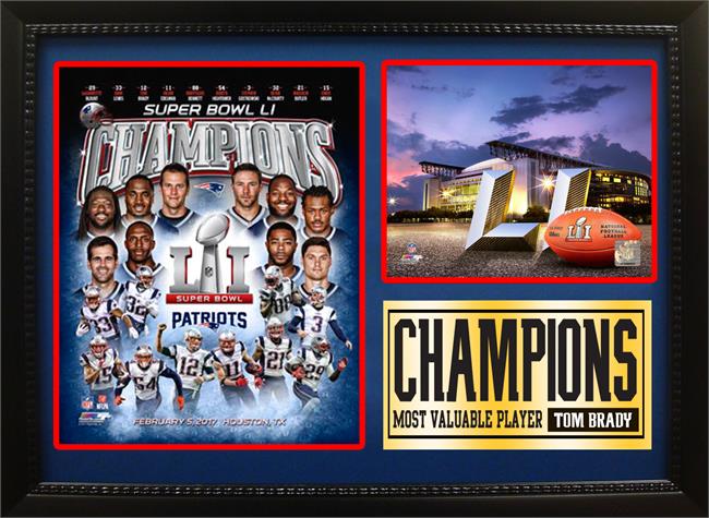 Picture of Encore Select 297-68 12 x 18 in. Photo Stat Frame - Super Bowl 51 Champions&#44; New England Patriots