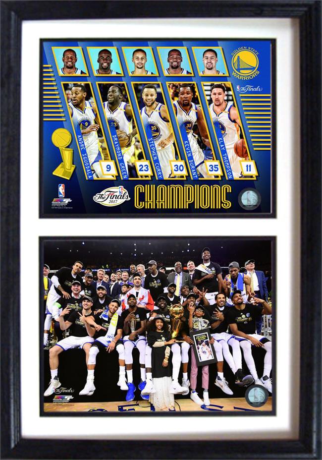 Picture of Encore Select 298-98 12 x 15 in. 2017 NBA Champion&#44; Golden St Warriors - Double Frame