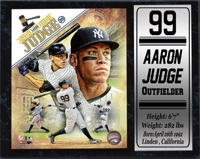 Picture of Encore Select 299-18 12 x 15 in. Aaron Judge, New York Yankees - Stat Plaque