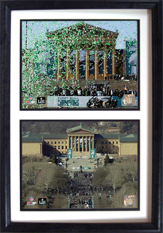12 x 18 in. LII World Champions, Philadelphia Eagles - Double Celebration Frame