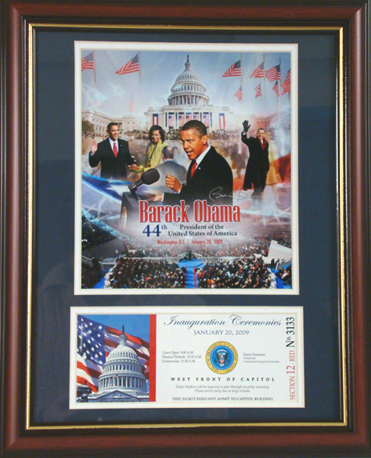 Picture of Encore Select 140-AAKV040 Barack Obama Photograph & Commemorative Lanyard Deluxe Photograph Frame - 11 x 14 in.