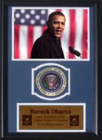 Picture of Encore Select 189-IB01507 Barack Obama Speech Presidential Commemorative Patch Deluxe Photograph Frame - 12 x 18 in.