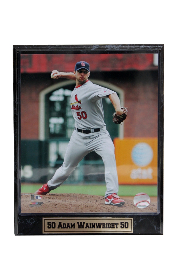 Picture of Encore Select 510-BBSTL50 Adam Wainwright ST Louis Cardinals Plaque Frame - 9 x 12 in.