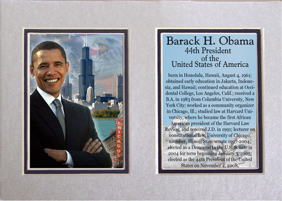 Picture of Encore Select m1-obamachicago Barack Obama Photographed in Chicago Matted Print - 5 x 7 in.