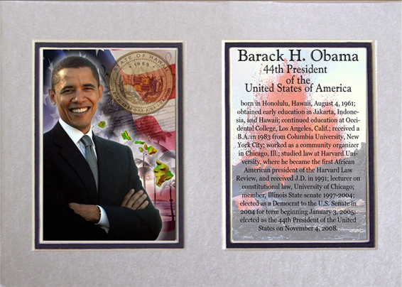 Picture of Encore Select m1-obamahawaii Barack Obama Photographed in Hawaii Matted Print - 5 x 7 in.