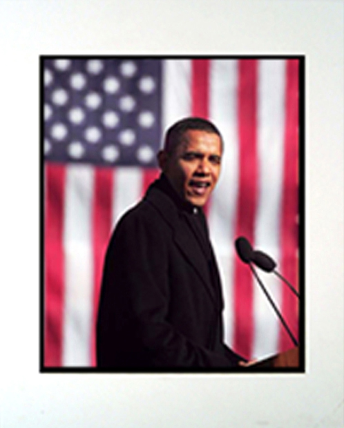 Picture of Encore Select m2-IB01507 Barack Obama Speech Photograph in a Mat - 11 x 14 in.