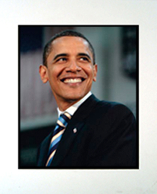 Picture of Encore Select m2-JX16608 Barack Obama Smile Photograph in a Mat - 11 x 14 in.