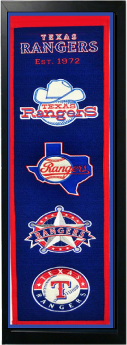 Picture of Encore Select 109-15 Texas Rangers Logo History Felt Banner - 14 x 37 in.