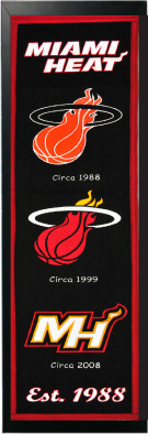 Picture of Encore Select 109-17 Miami Heat Logo History Felt Banner - 14 x 37 in.