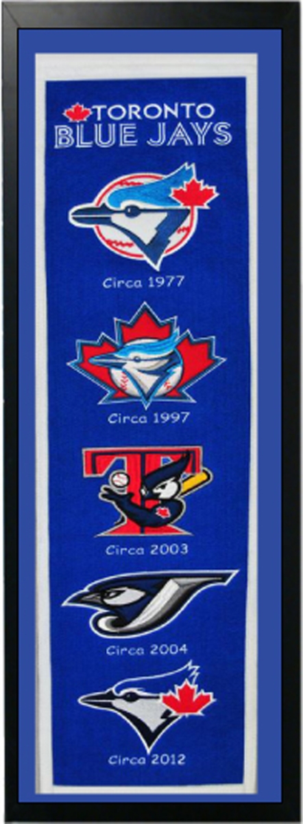 Picture of Encore Select 109-21 Toronto Blue Jay Logo History Felt Banner - 14 x 37 in.