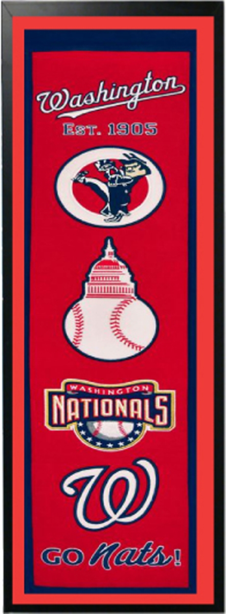Picture of Encore Select 109-24 Washington Nationals Logo History Felt Banner - 14 x 37 in.