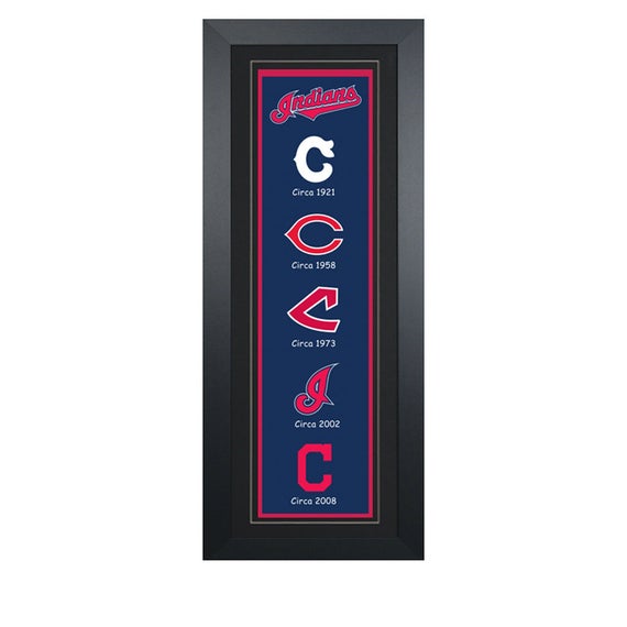 Picture of Encore Select 109-28 Cleveland Indians Logo History Felt Banner - 14 x 37 in.