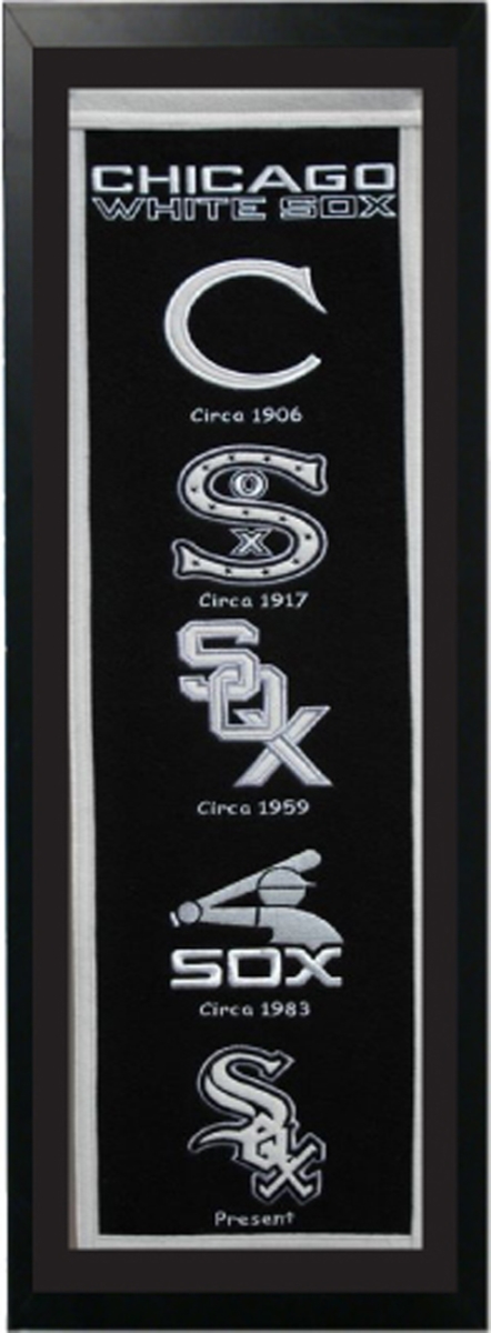 Picture of Encore Select 109-34 Chicago White Sox Logo History Felt Banner - 14 x 37 in.