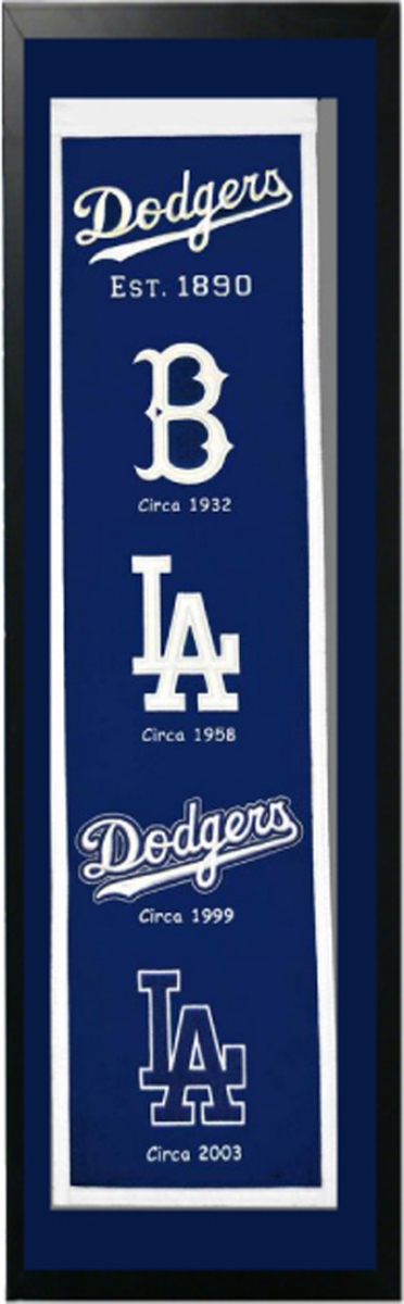Picture of Encore Select 109-38 Los Angeles Dodgers Logo History Felt Banner - 14 x 37 in.