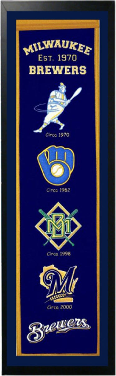 Picture of Encore Select 109-39 Milwaukee Brewers Logo History Felt Banner - 14 x 37 in.