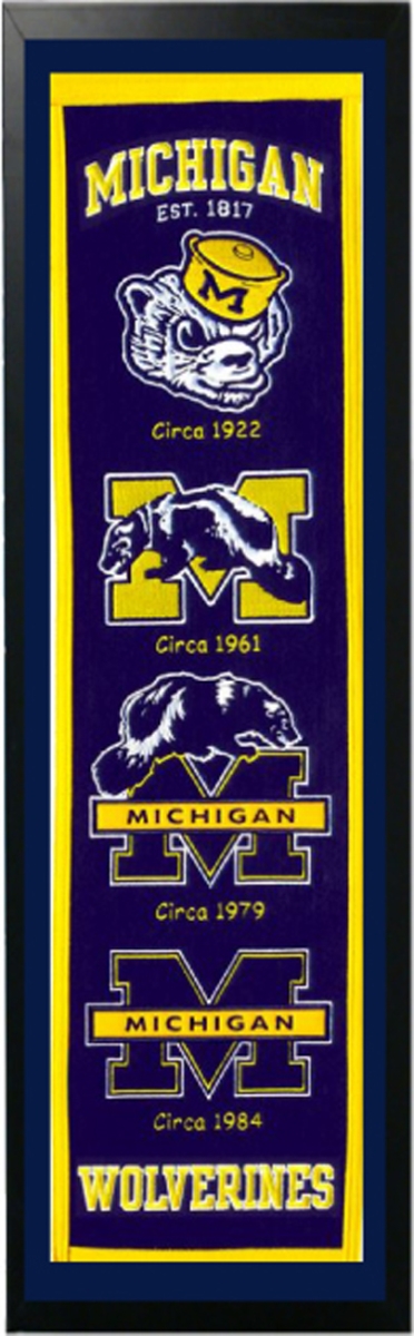 Picture of Encore Select 109-40 Michigan Logo History Felt Banner - 14 x 37 in.