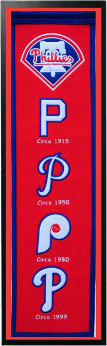 Picture of Encore Select 109-52 Philadelphia Phillies Logo History Felt Banner - 14 x 37 in.