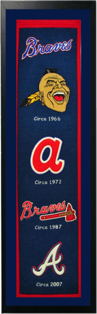 Picture of Encore Select 109-54 Atlanta Braves Logo History Felt Banner - 14 x 37 in.