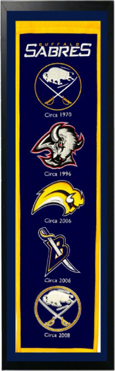 Buffalo Sabres Logo History Felt Banner - 14 x 37 in.