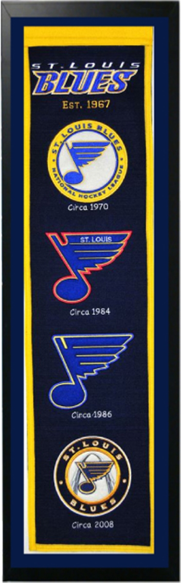 Picture of Encore Select 109-59 St. Louis Blues Logo History Felt Banner - 14 x 37 in.