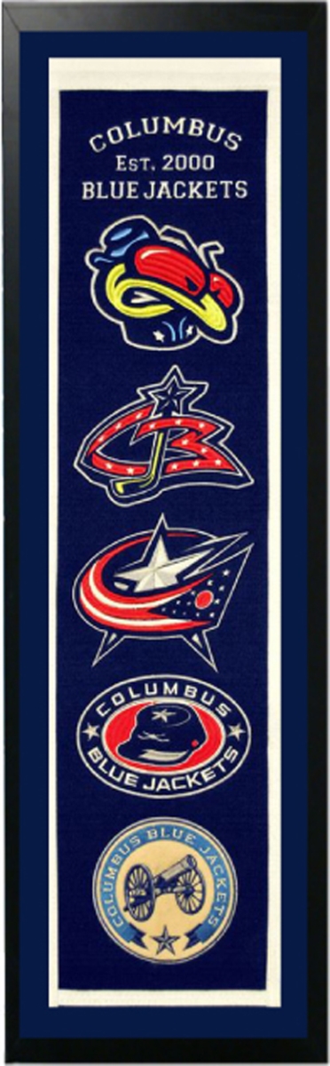 Picture of Encore Select 109-62 Columbus Blue Jackets Logo History Felt Banner - 14 x 37 in.