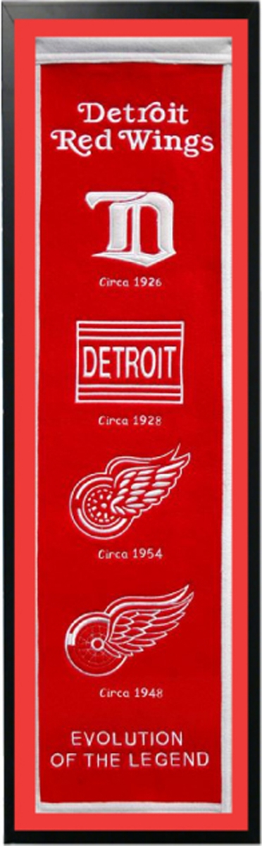 Picture of Encore Select 109-65 Detroit Red Wings Logo History Felt Banner - 14 x 37 in.