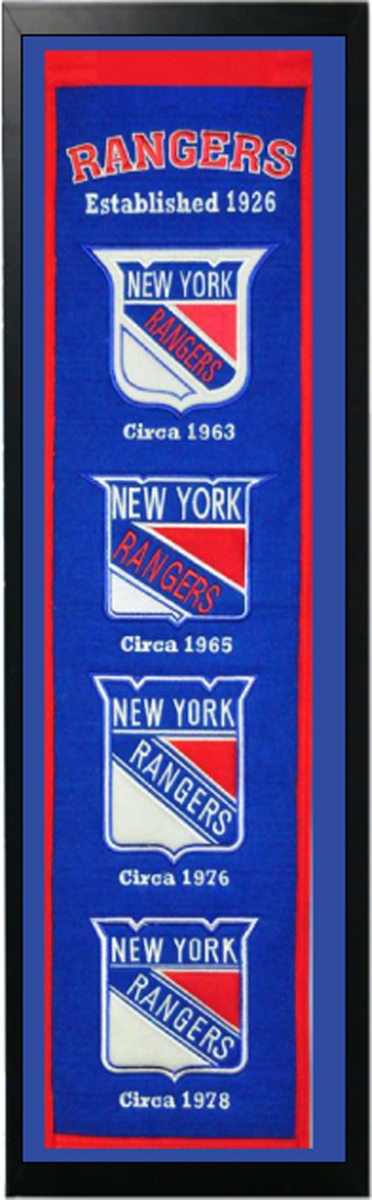Picture of Encore Select 109-72 New York Rangers Logo History Felt Banner - 14 x 37 in.