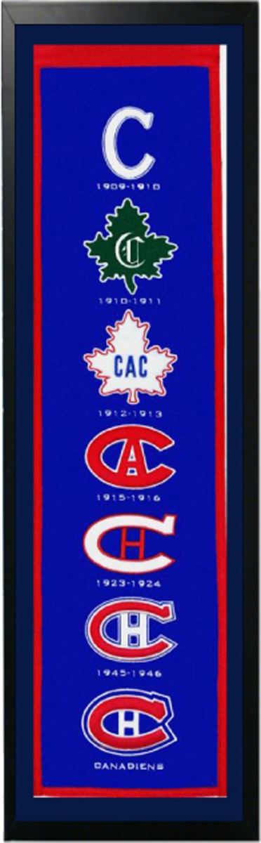 Picture of Encore Select 109-73 Montreal Canadiens Logo History Felt Banner - 14 x 37 in.