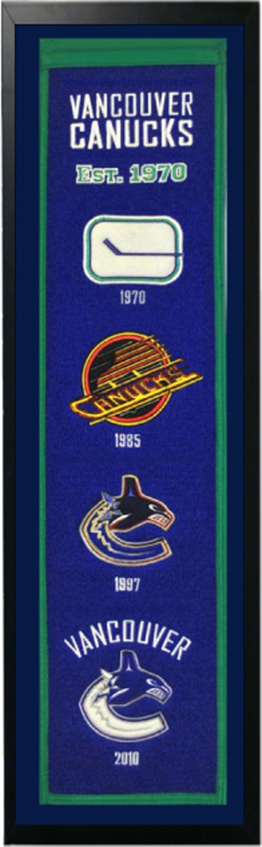 Picture of Encore Select 109-76 Vancouver Canucks Logo History Felt Banner - 14 x 37 in.