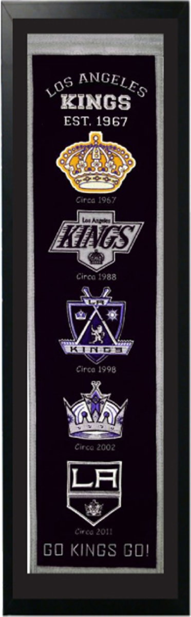Picture of Encore Select 109-80 Los Angeles Kings Logo History Felt Banner - 14 x 37 in.