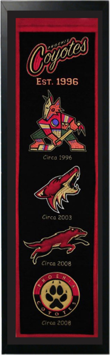 109-81 Arizona Coyotes Logo History Felt Banner - 14 x 37 in.