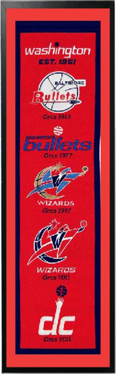 Picture of Encore Select 109-90 Washington Wizards Logo History Felt Banner - 14 x 37 in.
